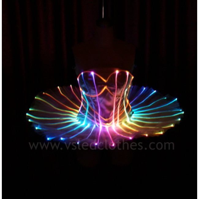 Optic fiber led ballet dress tutu for dance
