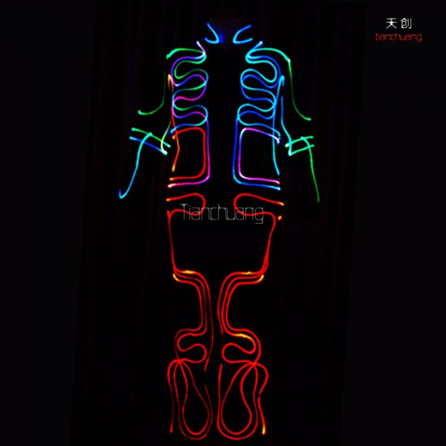 dmx 512 programmable led light tron dance suit