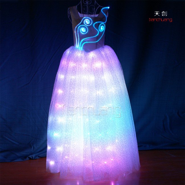 Led dance luminous dress for event