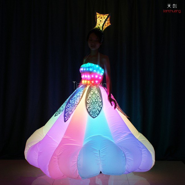 RF remote controlled led infatable dress for show