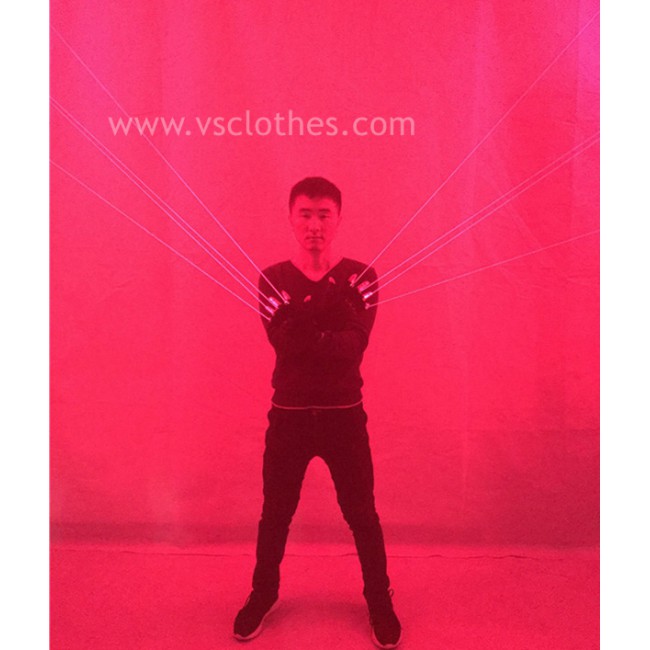 2 in 1 Multi-line Red DJ laser light gloves for show